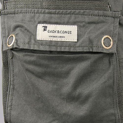 Men's Casual Cargo Pants Workout Joggers Straight Sweatpants Hiking Drawstring Tactical Pants with Multi Pockets4