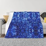 Manta para sofá, diseño de estrellas borrosas, nieve, Navidad, suave, ligera, acogedora, cálida, cómoda manta de franela mullida y mantas para sofá y cama para todas las estaciones