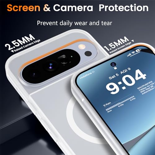 Image of WRJ for Pixel 11 Case /Pixel 11 Pro Case+Screen Protector,Matte Clear
