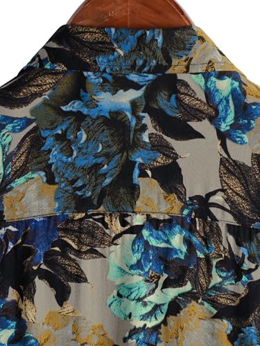 Image of JOTOOK Mens Hawaiian Shirt Short Sleeve Button Down Tropical Shirts Casual Floral Summer Beach Shirt
