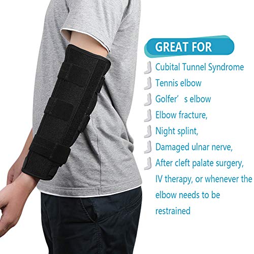 image for fibee Adult Elbow Immobilizer Stabilizer, Adjustable Compression Elbow