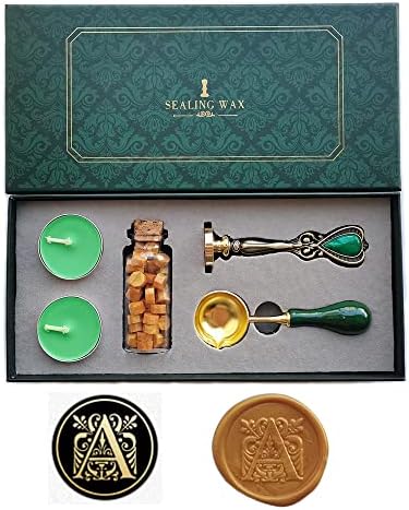 Fancy Letters O Wax Seal Stamp Set, AMTOL European style Wax Seal Stamp Kit Gift Box Set, Vintage Personalized Wax Seal Stamp for Letter Cards Invitations(O)