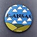 Kansas Prairie Retro Pinback Button, Retro Midwest Art Gift, Handmade Accessories 2.25