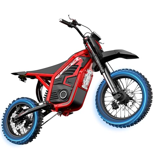 LIGOOD NOVA X Electric Dirt Motorcycle 46 MPH 4000W Motor 40 Climbing with 2849 Certified 48V 22.8Ah Removable Battery Full Suspension Hydraulic Brakes Mountain Off-Road for Teens Adults Red