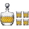 Whisky Decanter, Wine Decanter, 5 stks Whisky Decanter Glazen Set 100% Crystal Glass Wijnglazen met Glazen Cover…