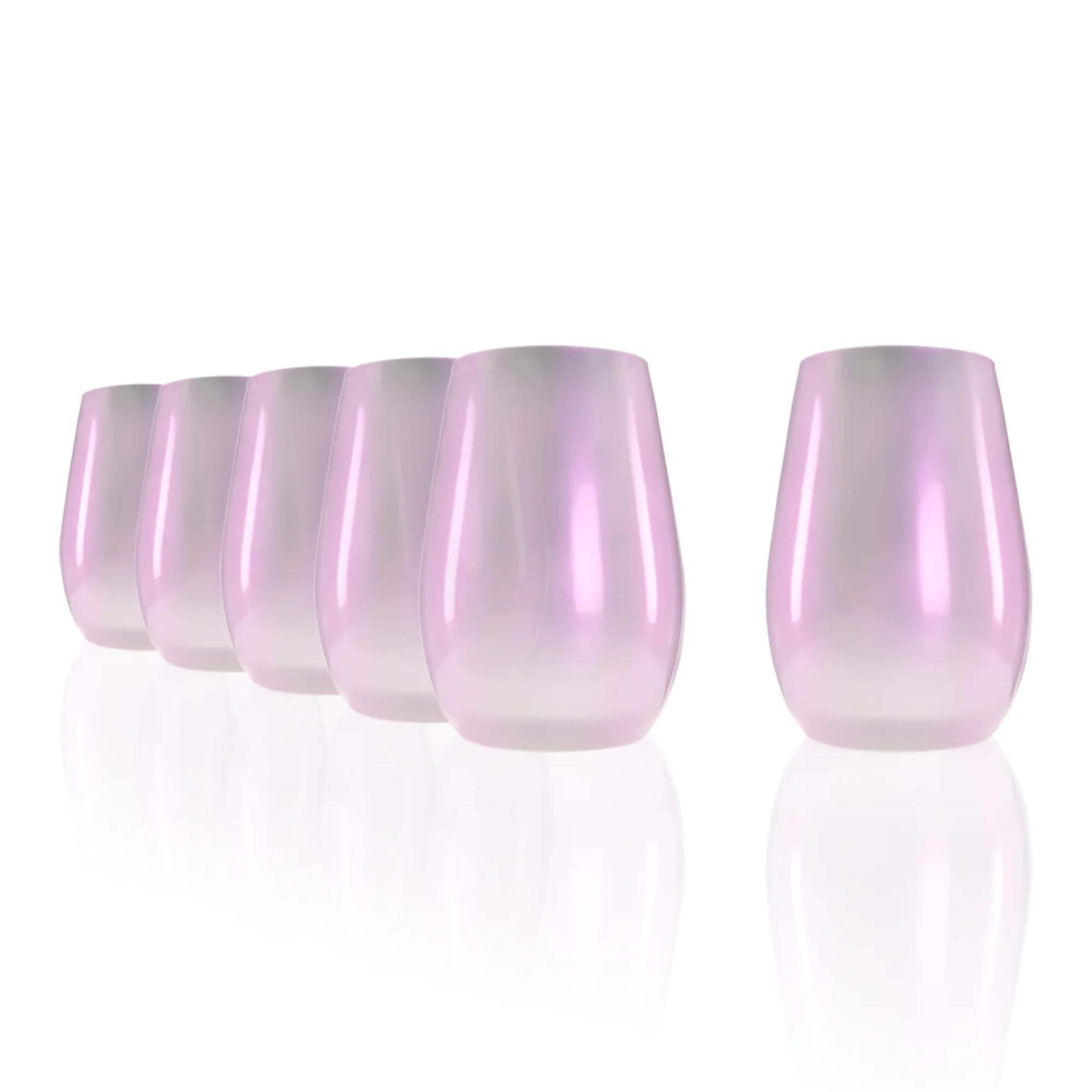 Stölzle Lausitz Mirror Longdrinkgläser Iodin-Weiß 465 ml, 6er-Set | Iodin-weiße Longdrinkbecher in verspiegelter Optik für Wasser, Saft und Cocktails, stoßfest & spülmaschinengeeignet