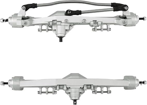 Full CNC Aluminum Alloy Front Rear Portal Axle for 1/10 RC Crawler Car Axial Capra 1.9 UTB, Completes Axle Set Metal Upgrades (Silver)