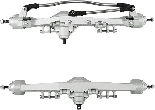 Full CNC Aluminum Alloy Front Rear Portal Axle for 1/10 RC Crawler Car Axial Capra 1.9 UTB, Completes Axle Set Metal Upgrades (Silver)