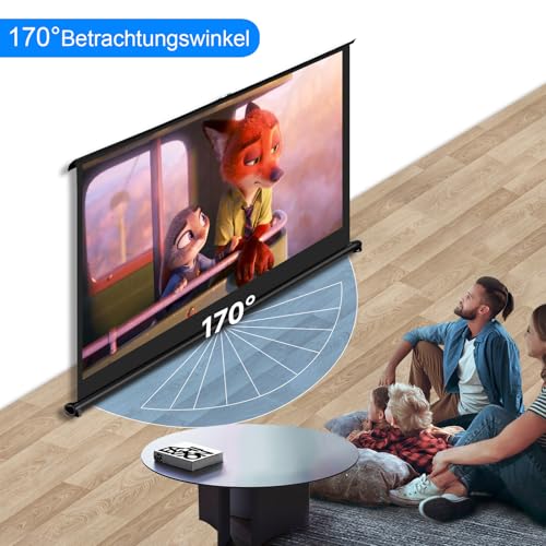 IN&VI Tragbare Leinwand Beamer 40 Zoll,Pull-Up Beamer Leinwand mit Ständer für Camping,Heimkino,Schule,Treffen