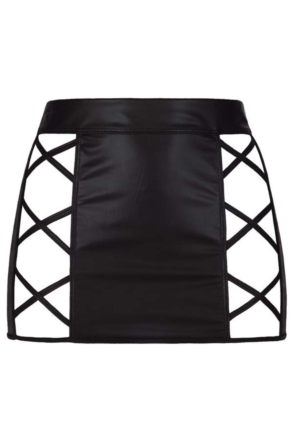 Axami Damen Minirock im Latex-Look S/36, M/38, L/40, XL/42 Schwarz Frühling/Sommer