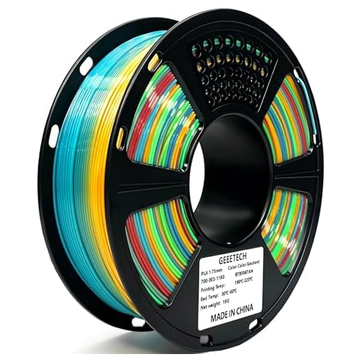 Geeetech Rainbow PLA Filament 1.75mm, 3D Printer Multicolor Filament, Color Changing Filament 1kg (2.2lbs) 1 Spool, Dimensional Accuracy +/- 0.02 mm