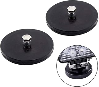 2 Pcs Magnetic Light Bar Mount, Magnetic Work Light Base, Powerful Magnet Mounting Brackets Holder with Rubber Pad for Off-Road Driving Lamp, Curved LED Light Bar, Emergency Light, Roof Flashlight