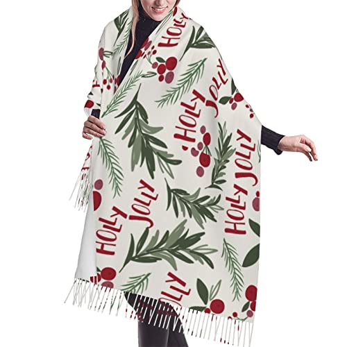 Yinzaishe Women's Christmas Floral Scarf, Cashmere Feel Fashion Scarves Comfortable Long Shawls And Wraps Fall Winter Warm Large Scarfs #TOP7