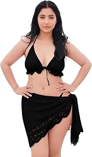LUXZII - A Touch of Luxury Women's Crochet Beach Sarong Wrap - Sexy Sheer Knit Bikini Cover Up with Adjustable Side Tie, S... Price In India