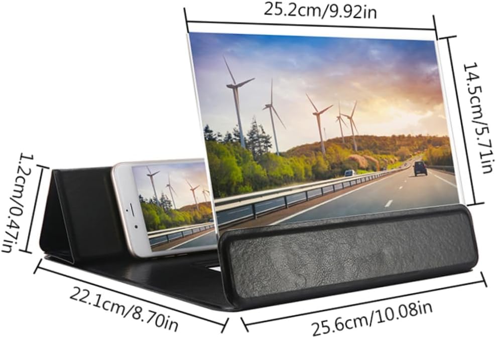 12-Inch 3D Phone Screen Amplifier Magnifier Stand HD Projector for Movies and Videos Compatible Smartphones