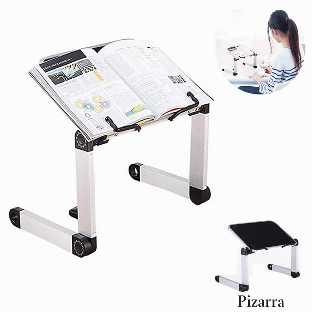 Atril para Libros -Altura y ángulo Ajustable Soporte para Libro, Atril de Lectura con Brazos de Aluminio y Clips de Carpeta, Soporte Libros para Big Heavy HardCover, Receta y portátil iPad
