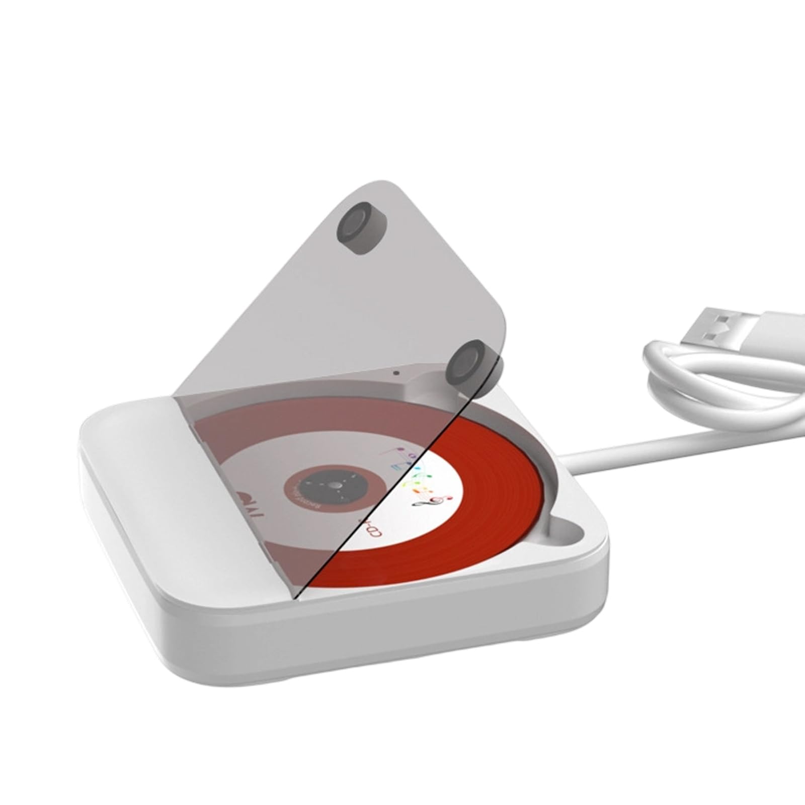 Reproductor de discos externo para coche, conectividad USB Auxs, instalación Plug and Play, carcasa duradera para reproducciones claras, reproductor externo de coche, entrada de puerto USB
