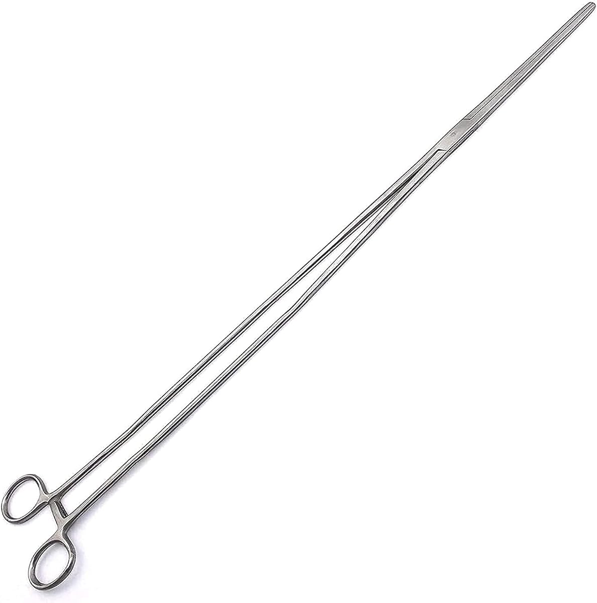 SURGICAL ONLINE 24" Long Straight Hemostat Forceps For Nurses, Fishing Forceps, Crafts and Hobby - Stainless Steel Locking Tweezer Clamps