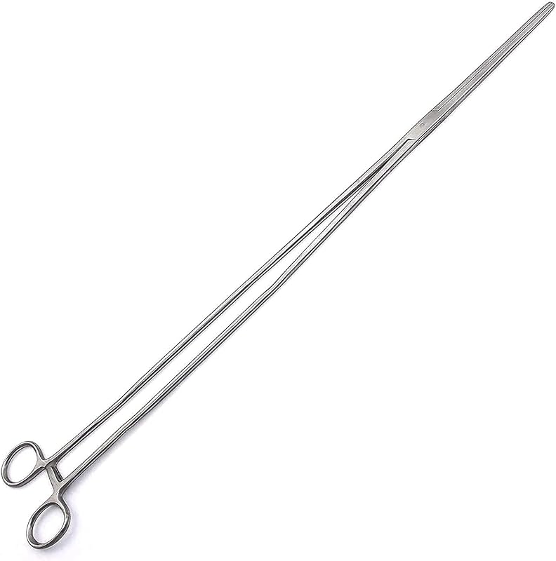 SURGICAL ONLINE 24" Long Straight Hemostat Forceps For Nurses, Fishing Forceps, Crafts and Hobby - Stainless Steel Locking Tweezer Clamps