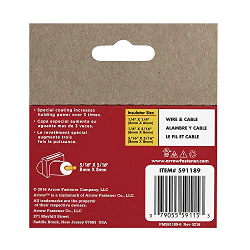 Arrow 591189 Genuine T59 Insulated Clear 5/16-Inch By 5/16-Inch Staples, 300-Pack #TOP4