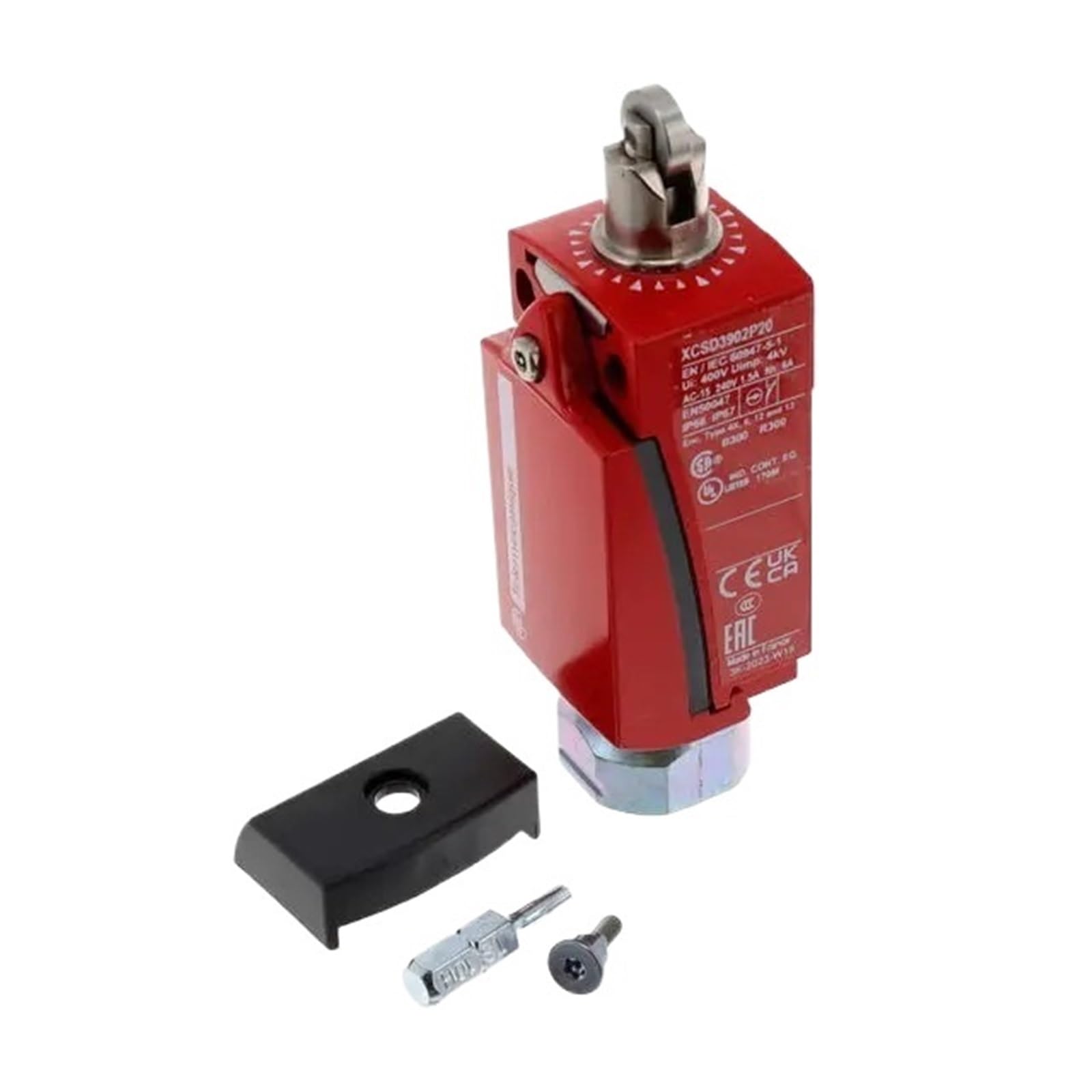 Interruptor de seguridad XCSD3902P20 evita paradas de máquina con émbolo rodillo 3