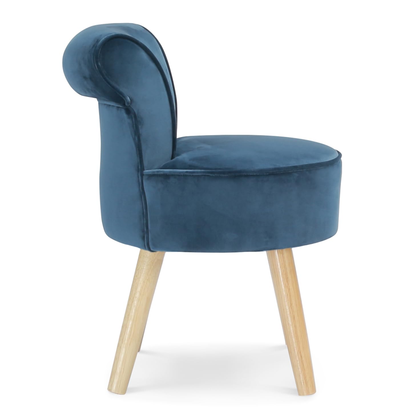 IDMarket - Fauteuil Crapaud en Velours Bleu
