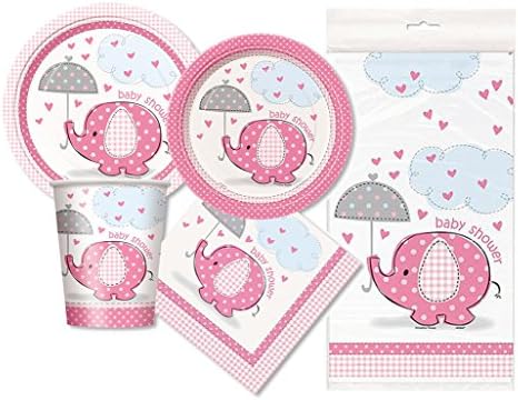 Pink Elephant Baby Shower Party Package Serves 16 (Pink)