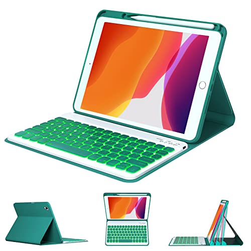 IPad 9/8/7 10.2C` 2021/2020/2019APro 10.5C`AAir 3 2019pL[{[hP[X - 7FobNCgtO\ȃCXL[{[hAyVz_[t,Dark green