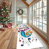 Dppyuxa Musik Musiknote Flurteppich Läufer Graffiti Instrument rutschfest und Waschbar, Teppich Lang für Flur und Küche Lustig Notenschlüssel Küchenteppich Teppich Maschinenwaschbar