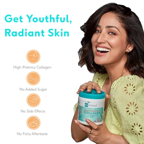 HealthKart HK Vitals Skin Radiance Collagen Powder, 200g (Orange)| Marine Collagen |Collagen Supplements for Women & Men with Biotin, Vitamin C, E,... - Image 3