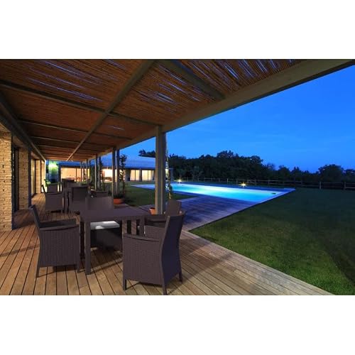 Compamia Orlando 31" Resin Square Patio Dining Table In Brown, Commercial Grade #TOP3