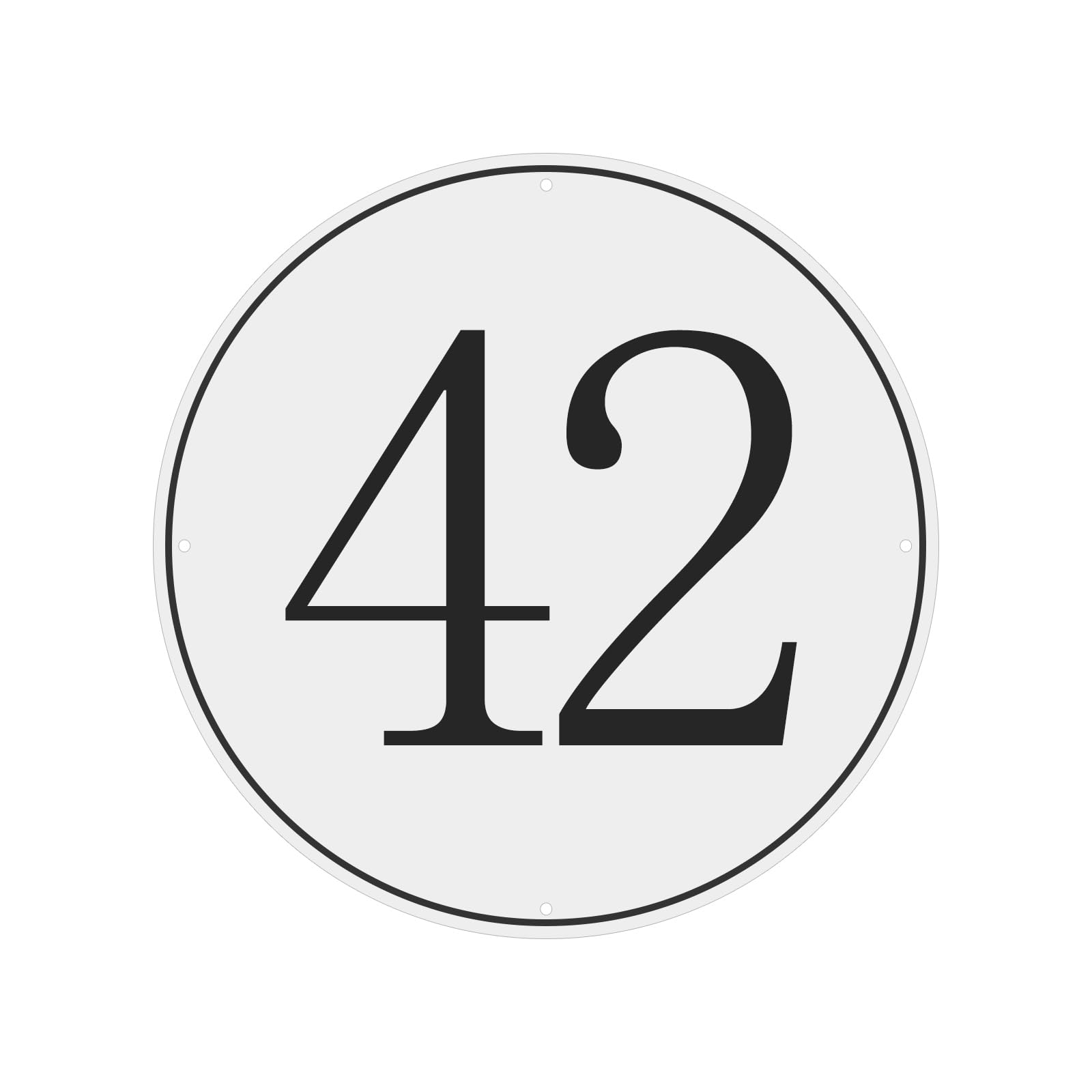PATIKIL Large Metal Number Sign, 12" Diameter Aluminum Number 42 Sign Plate Area Marker Parking Weather-Resistant Signs for Indoor Outdoor Use