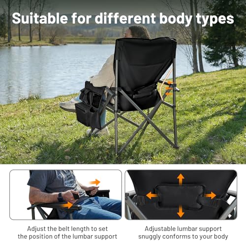 TIMBER RIDGE Aluminum Oversized Camping Chair 500lbs Lumbar Support by TIMBER RIDGE - Used condition - Image 4