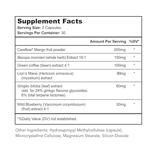 Image of Mind Renew - Brain Supplements for Memory and Focus with Lion's Mane and Ginkgo Biloba Extract - 60 Capsules
