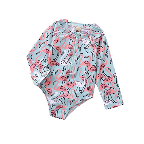 Camidy Roupa de banho infantil para meninas de 1 a 6 anos, Pássaro, 2-3T