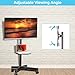 Mobile TV Carts on Wheels for 21-60 Inch Flat/Curved Panel Screens TVs - Height Adjustable Floor Trolley Stand with Shelf Holds up to 77lbs - Max VESA 400x400mm