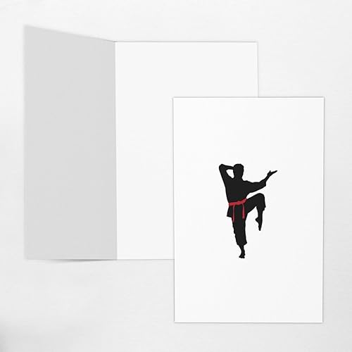 Miniatura 5 de WURTON Karate hombres imprimir tarjetas de felicitación de Navidad sobres clásico blanco tarjeta de agradecimiento papel perla