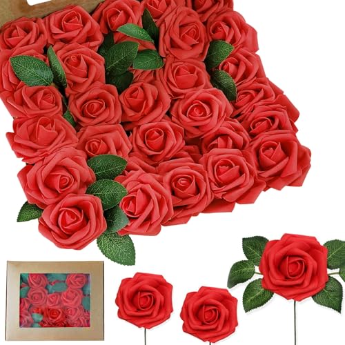 Chingcoo 30 Stück Künstliche Rosen, Kunstblumen, Blumen Künstlich, Künstliche Blumen Rosen, Rote Rosen Künstlich, Kunstblumen Deko, Kunstblume für Geburtstagsdeko, Hochzeitsdeko, Party Deko Chingcoo 30 Stück Künstliche Rosen, Kunstblumen, Blumen Künstlich, Künstliche Blumen Rosen, Rote Rosen Künstlich, Kunstblumen Deko, Kunstblume für Geburtstagsdeko, Hochzeitsdeko, Party Deko