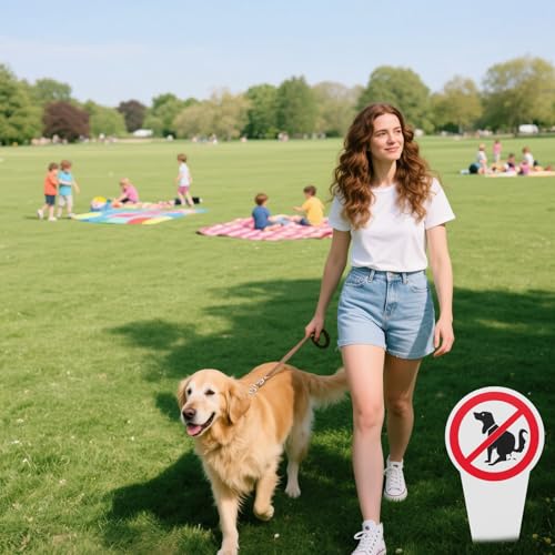 Kein Hundeklo Schild - 2 Stück 300x150mm UV-Beständig Kein Hundeklo Steckschild Groß, Schild Hunde Kacken Verboten für Garten, Wiese, Hof, Park, Wetterfestes Warnschild