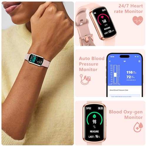 Image of Health Fitness Tracker, Smart Watch with 24 /7 Heart Rate, Activity Tracker with Blood Pressure and Blood Oxy-gen Monitor, 120 Sport Mode Waterproof Sleep Tracker for Women Men