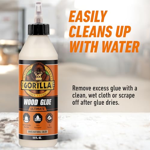 Gorilla Ultimate Waterproof Wood Glue, Natural Color, 18 oz (Pack of 1) – For Wood Working Projects and Repairs, Indoor & Outdoor by GORILLA - Image 6