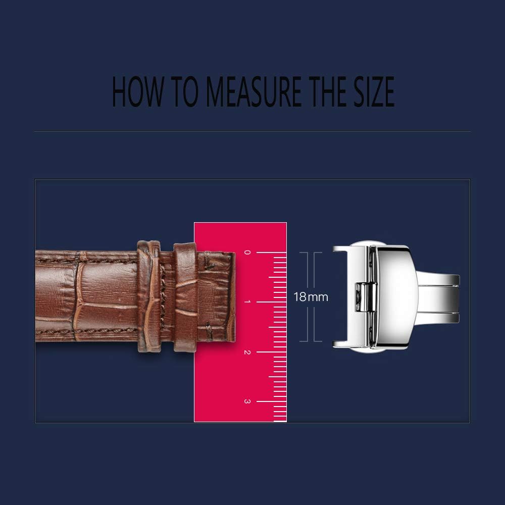 Stainless Steel Deployment Clasp Silver/Gold/Black/Rose Gold Watch Band Buckle Color&Width (14mm,16mm,18mm,20mm,22mm) - Image 7