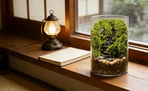 DIY Large Moss Terrarium Kit, Superior Borosilicate Glass Ecosystem Bottle for Indoor Plants, Moss Micro Landscape with Detailed Material Pack, Tools Included, 5.9 x 3.9 in Relaxing Gift - Image 4
