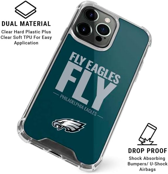Skinit Clear Phone Case Compatible with iPhone 15 Pro - Officially Licensed NFL Philadelphia Eagles Team Motto Design