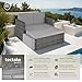 tectake Sofa Set - 2 Sitzer Sessel mit Hocker und Schlaffunktion, kleine Rattan Couch als Outdoor Gartenmöbel, wetterfest für Lounge, Balkon und Garten, klappbar mit Polstern