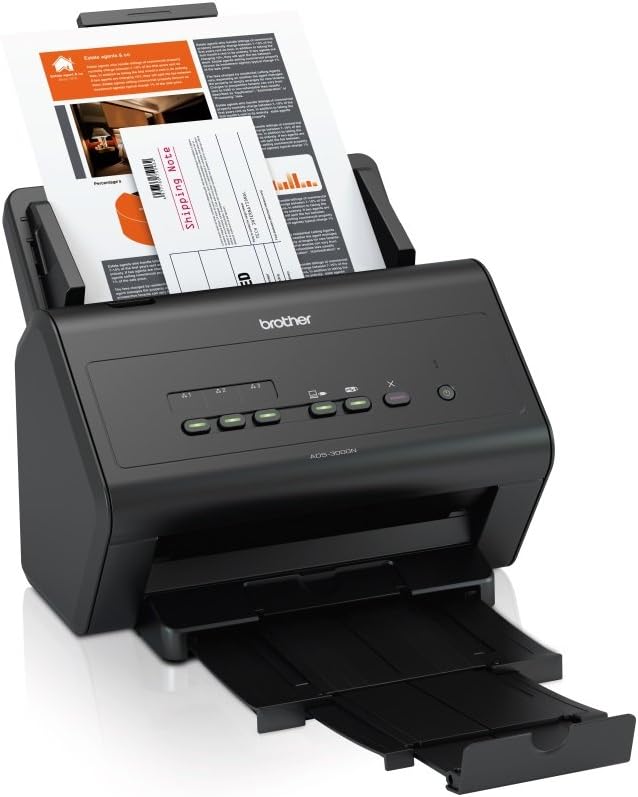 Brother ADS3000N High-Speed Network Document Scanner for Mid to Large Size Workgroups,Black : Office Products