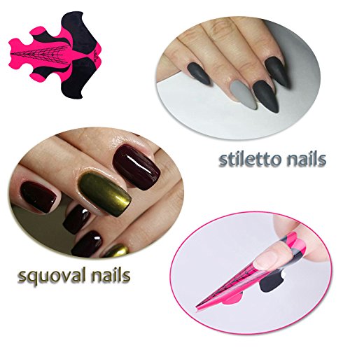 NMKL38 300PCS Self Adhesive Stiletto Nail Forms Stickers Roll for Gel Acrylic Nail Tips Extension (Fish)