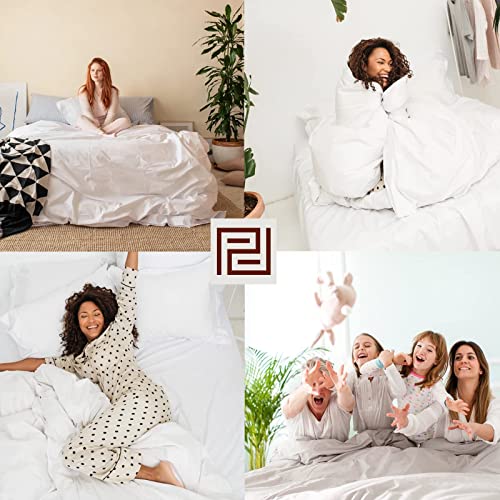 Peru Pima Cotton Breathable/Deep Pocket | 415 Thread Count | Solid 4-Piece Bed Sheet Set (1 Flat, 1 Fitted Sheet, 2 Pillow Covers) - Full Bed Sheet Set, White #TOP6