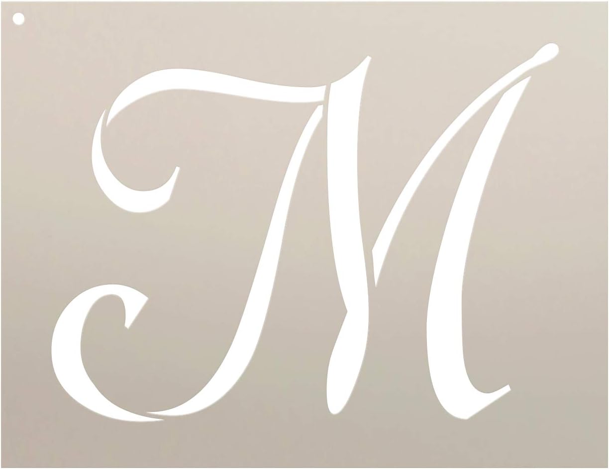 Graceful Monogram Stencil - M - STCL1913 - by StudioR12 (8)