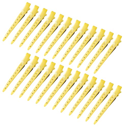 Bantoye 24Packs Duck Bill Clips 3.35Inch Metal Alligator Clip,Bright Yellow